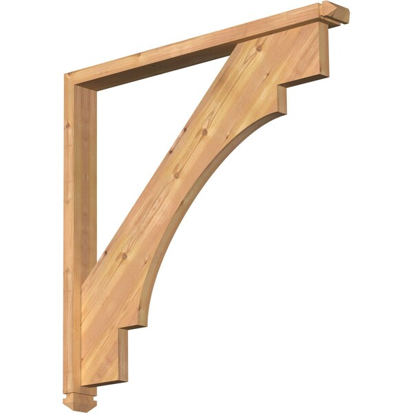 Ekena Millwork Merced Arts and Crafts Smooth Bracket w/ Offset Brace, Western Red Cedar, 3 1/2"W x 36"D x 36"H BKT0402X36X36MRC03SWR - main